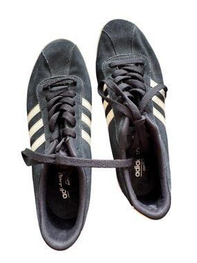 Adidas Neo Daily Casual Shoes Black & Cream Suede Mens Size 8.5 Comfortable